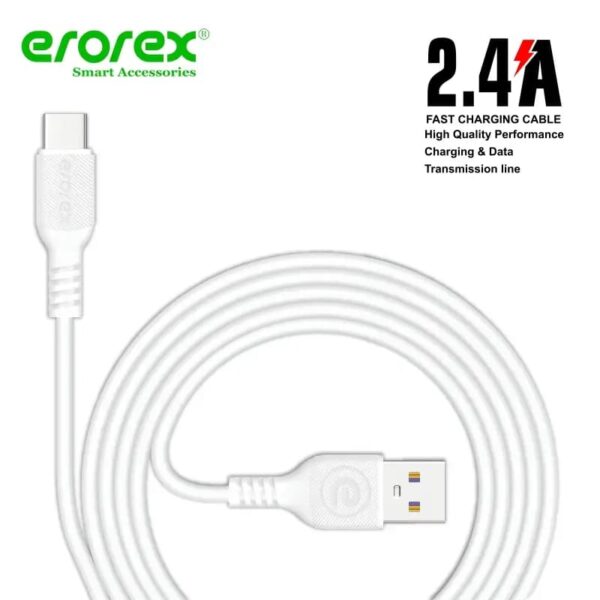 Erorex Fast Charging Cable 2.4A Output for Efficient Charging.
